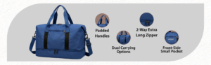 premium travel duffle bag with shoe compartment