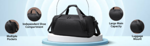 convertible travel duffle backpack – water resistant gym & weekender bag