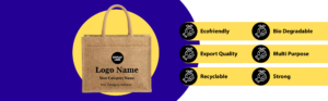 custom printed jute promotional carry bag eco friendly mankind serving life