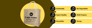 custom printed jute promotional carry bag eco friendly mankind serving life (copy)