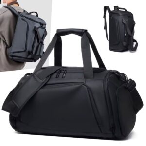 convertible travel duffle backpack – water resistant gym & weekender bag