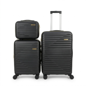 premium hard shell luggage set with vanity case – 3 piece travel trolley set